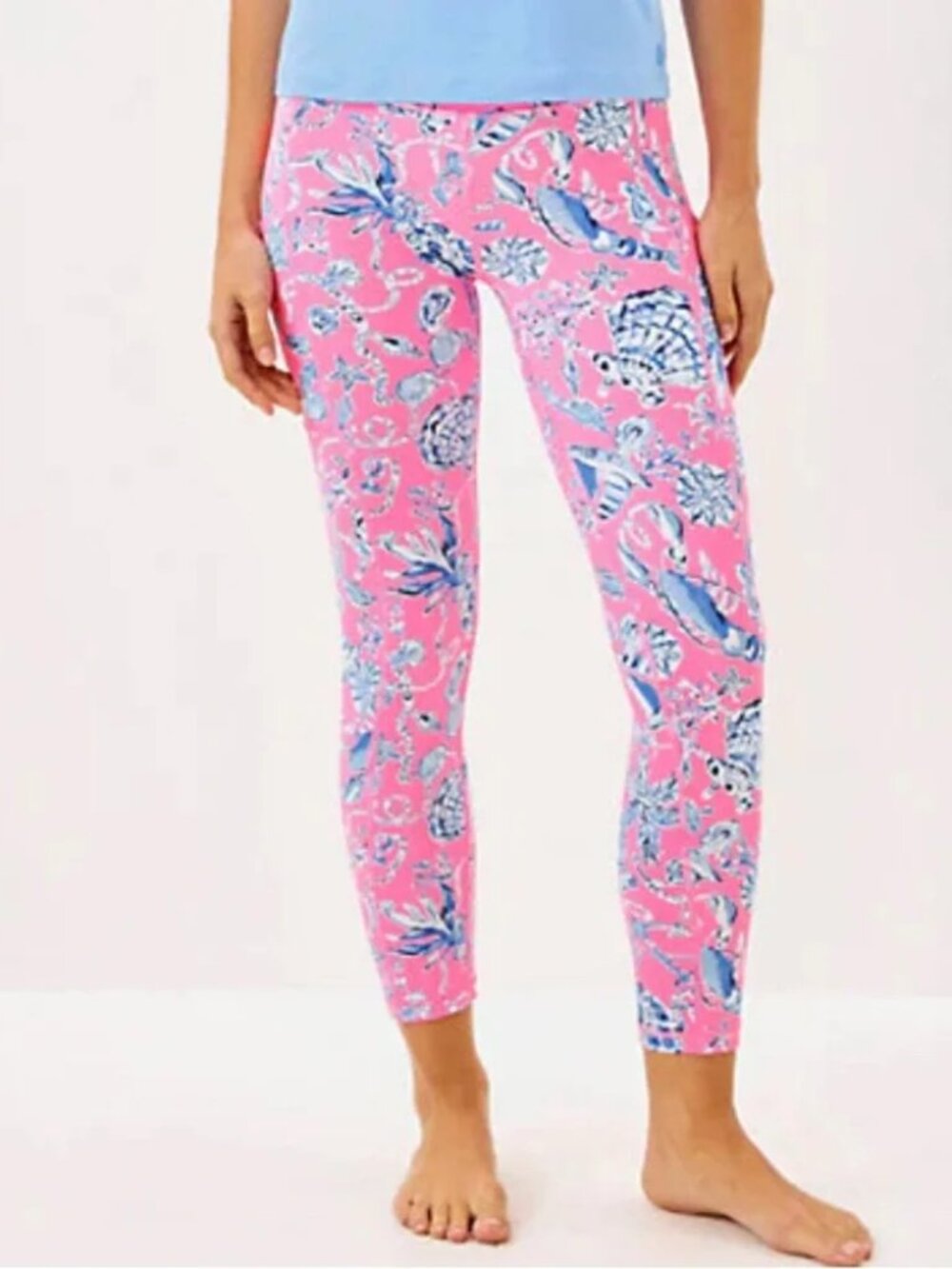 NWT Lilly Pulitzer weekender legging, Pink Rousseau Barefoot Beachcombers, XS